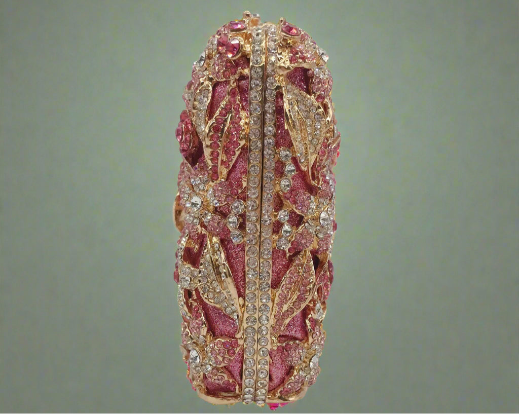 Pink Rose Crystal Inlay Clutch Handbag - Enchanted Bounding™