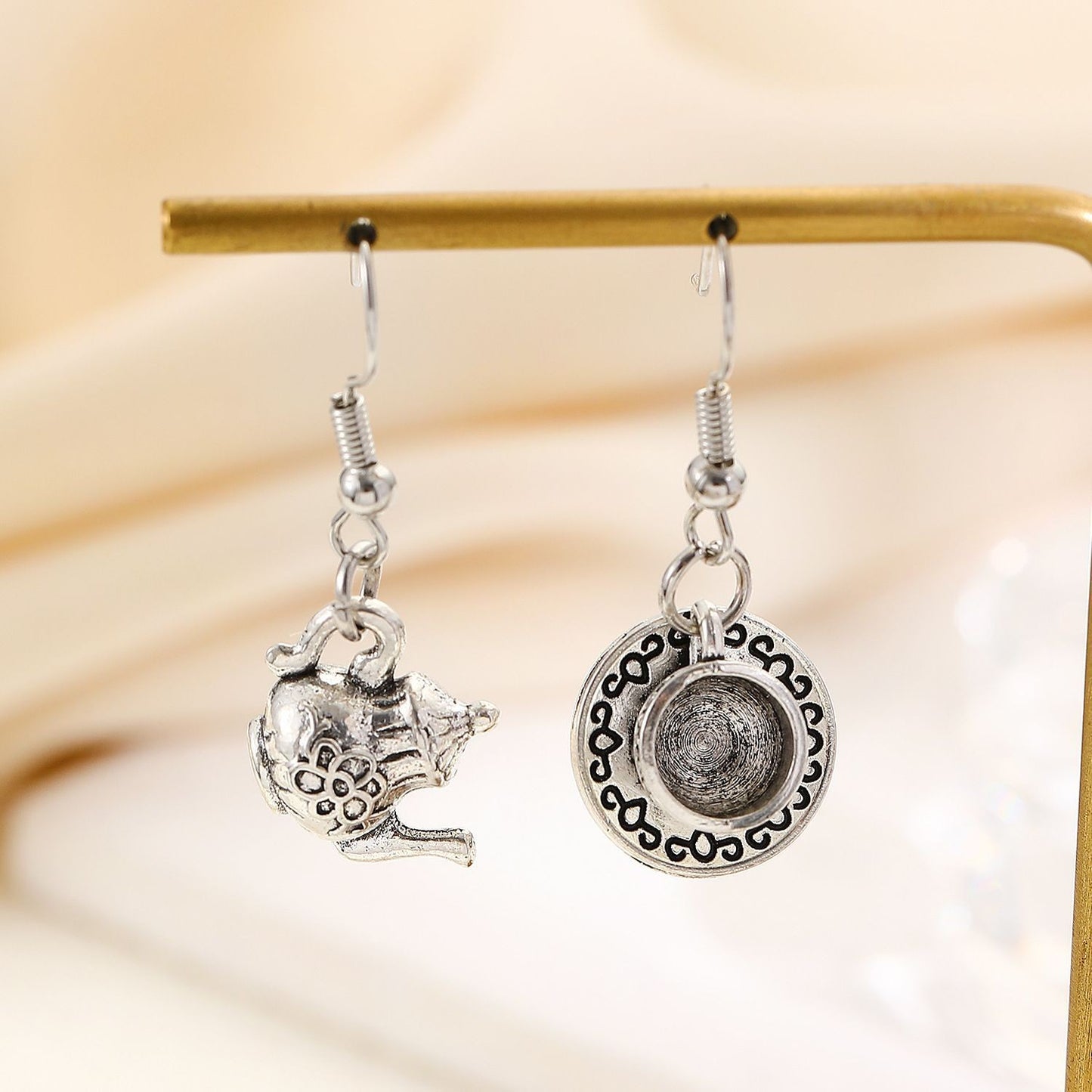 Mini Teapot Teacup Earrings Creative by Enchanted Bounding