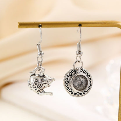 Teapot Teacup Hook Dangle Earrings by Enchanted Bounding™