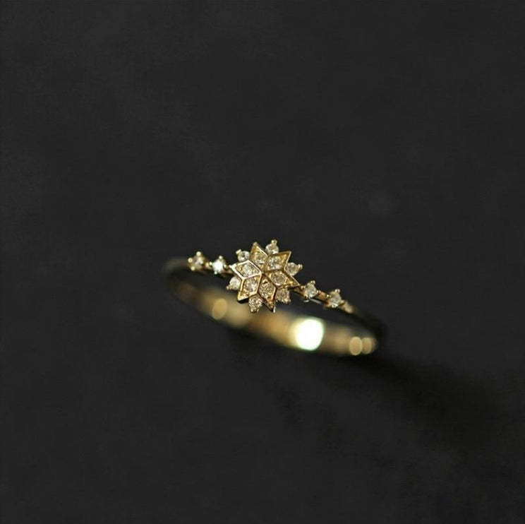 Snowflake Cubic Zirconia Gold-tone Ring by Enchanted Bounding™