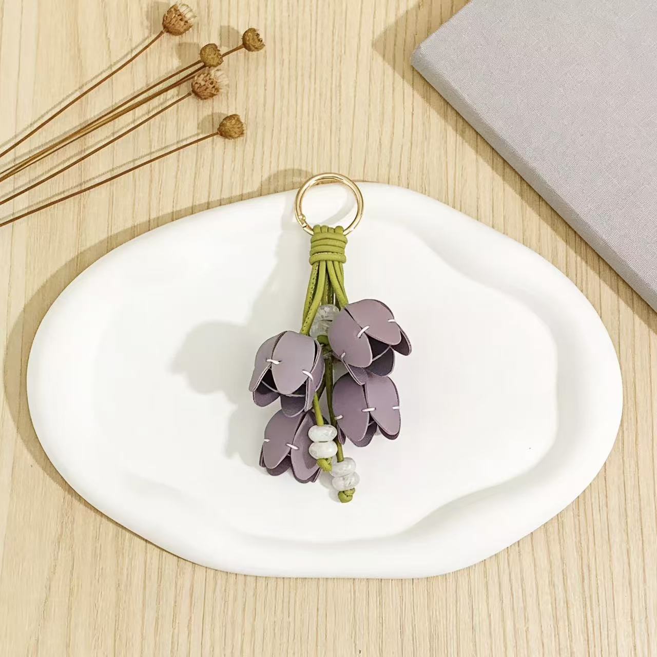 High-fashion Tulip Bag Charm Keychain And Phone Strap Accessory