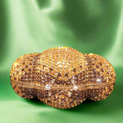 Pumpkin Crystal Inlay Clutch Handbag by Enchanted Bounding™