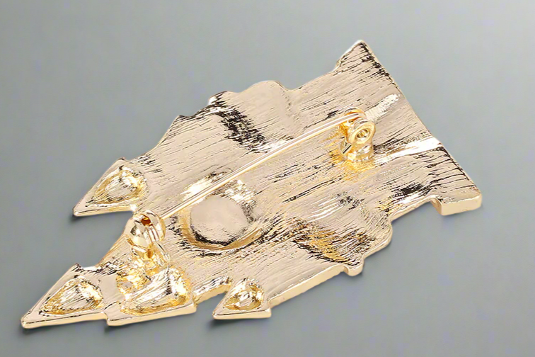 Cinderella's Iridescent Rhinestone Clock Tower Brooch by Enchanted Bounding™ 