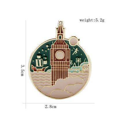 Peter’s Flight Over Big Ben Enamel Lapel Pin by Enchanted Bounding™