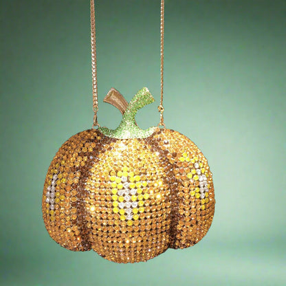 Pumpkin Crystal Inlay Clutch Handbag by Enchanted Bounding™