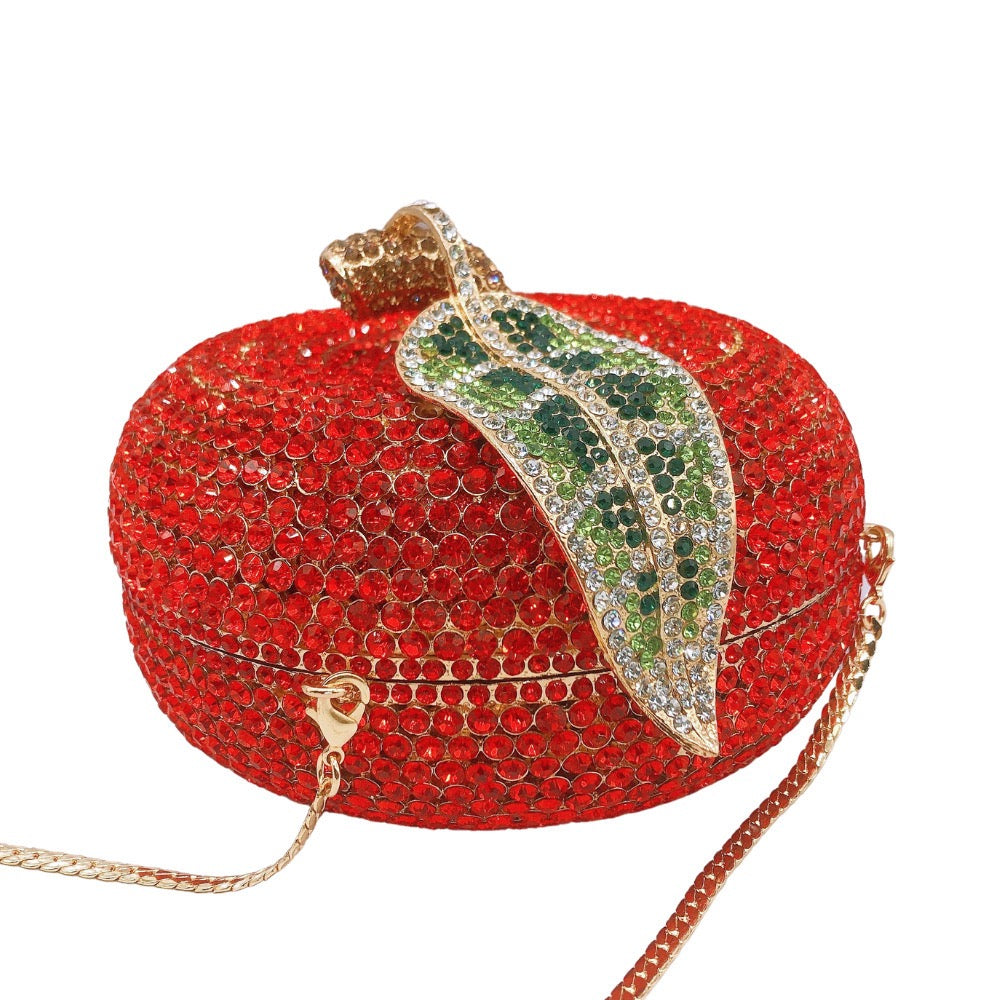 Red Apple Crystal Clutch Handbag by Enchanted Bounding™
