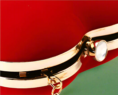 Red Velveteen Heart Clutch Handbag by Enchanted Bounding™