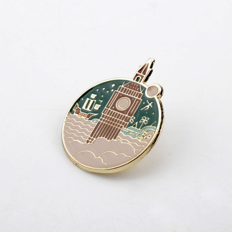Peter’s Flight Over Big Ben Enamel Lapel Pin by Enchanted Bounding™