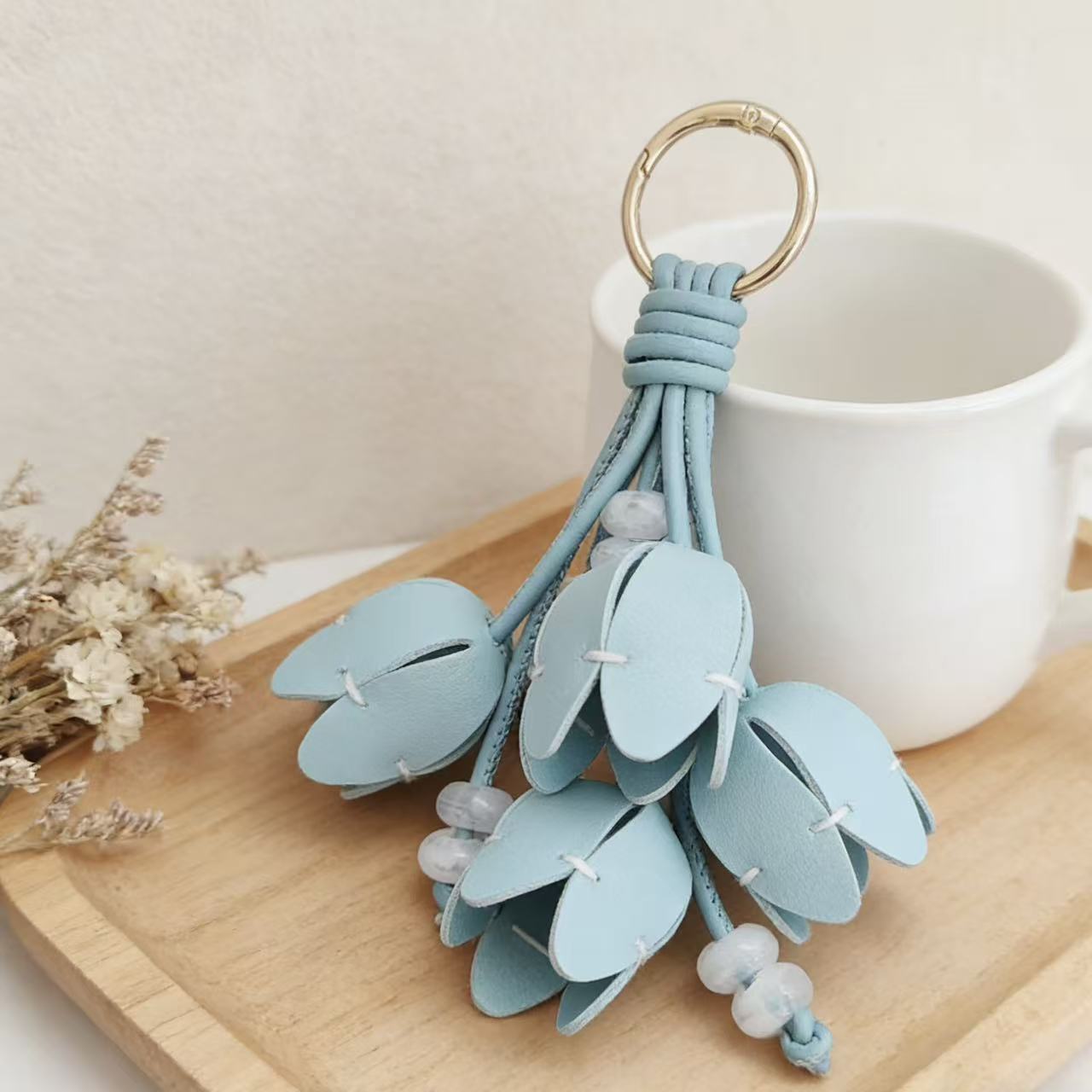 High-fashion Tulip Bag Charm Keychain And Phone Strap Accessory