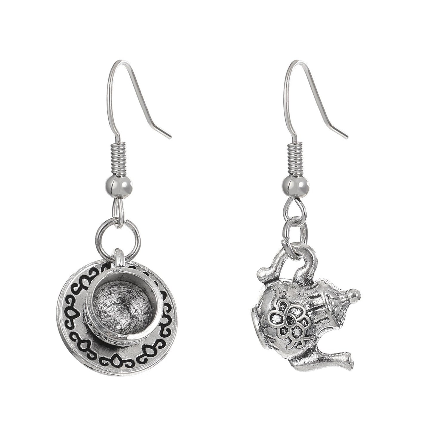 Mini Teapot Teacup Earrings Creative by Enchanted Bounding