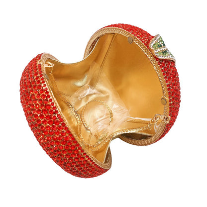 Red Apple Crystal Clutch Handbag by Enchanted Bounding™
