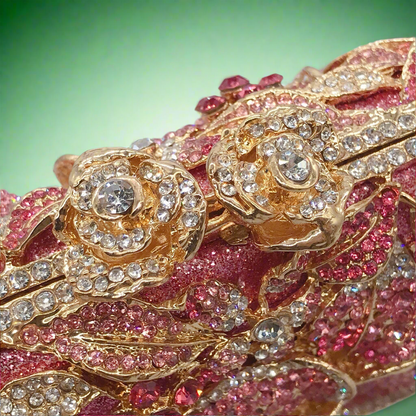 Pink Rose Crystal Inlay Clutch Handbag - Enchanted Bounding™
