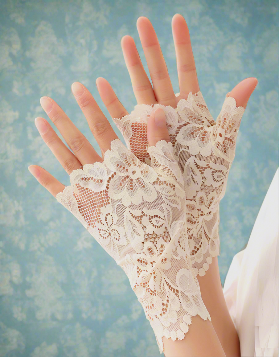 Alice’s White Lace Gloves by Enchanted Bounding 