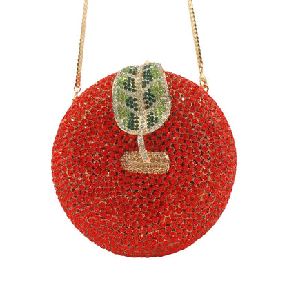 Red Apple Crystal Clutch Handbag by Enchanted Bounding™