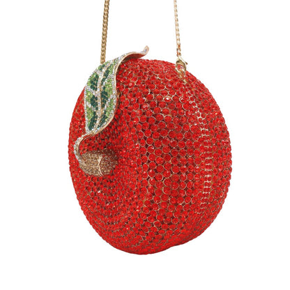 Red Apple Crystal Clutch Handbag by Enchanted Bounding™