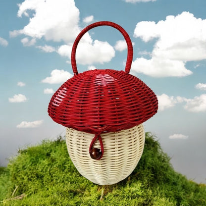 Woven Mushroom Hand Basket - Enchanted Bounding™