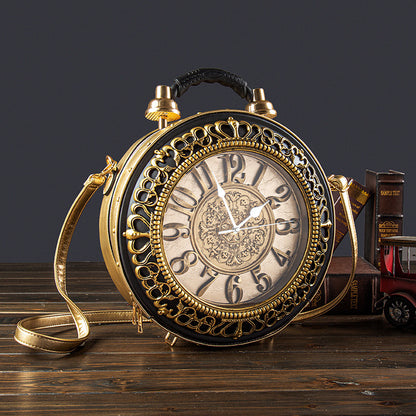 The White Rabbit's Gold Pock Watch Crossbody Bag by Enchanted Bounding by Enchanted Bounding™