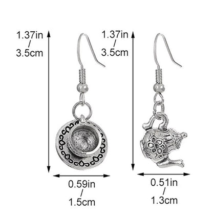 Teapot Teacup Hook Dangle Earrings by Enchanted Bounding™