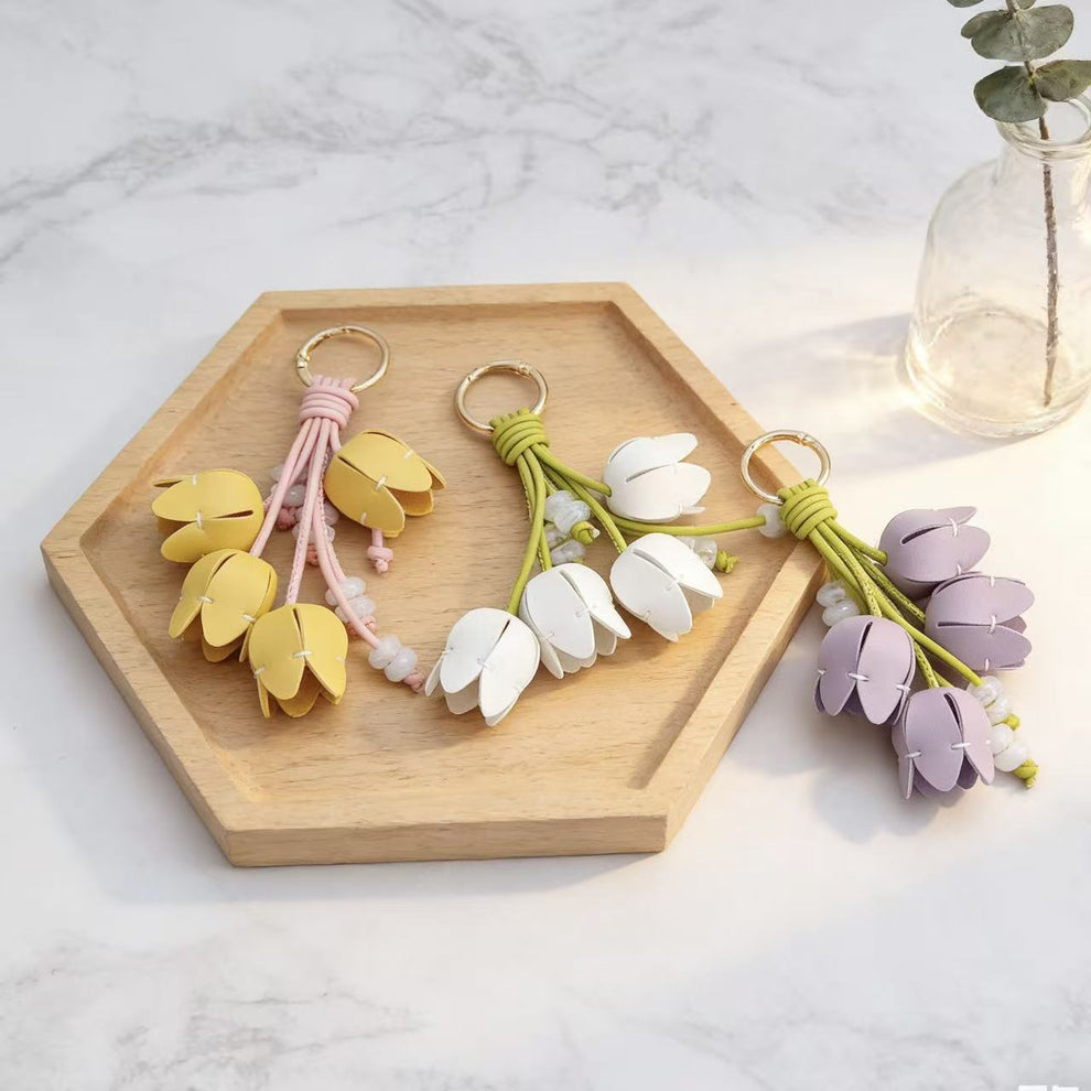 High-fashion Tulip Bag Charm Keychain And Phone Strap Accessory 