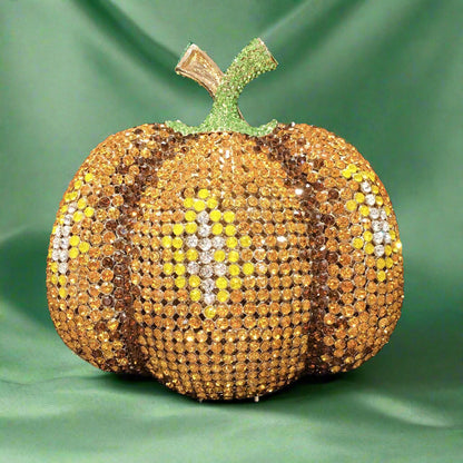 Pumpkin Crystal Inlay Clutch Handbag by Enchanted Bounding™