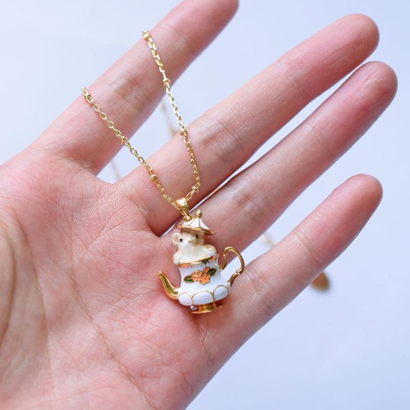 Cartoon Funny Tea Cup Cute Mouse Earrings
