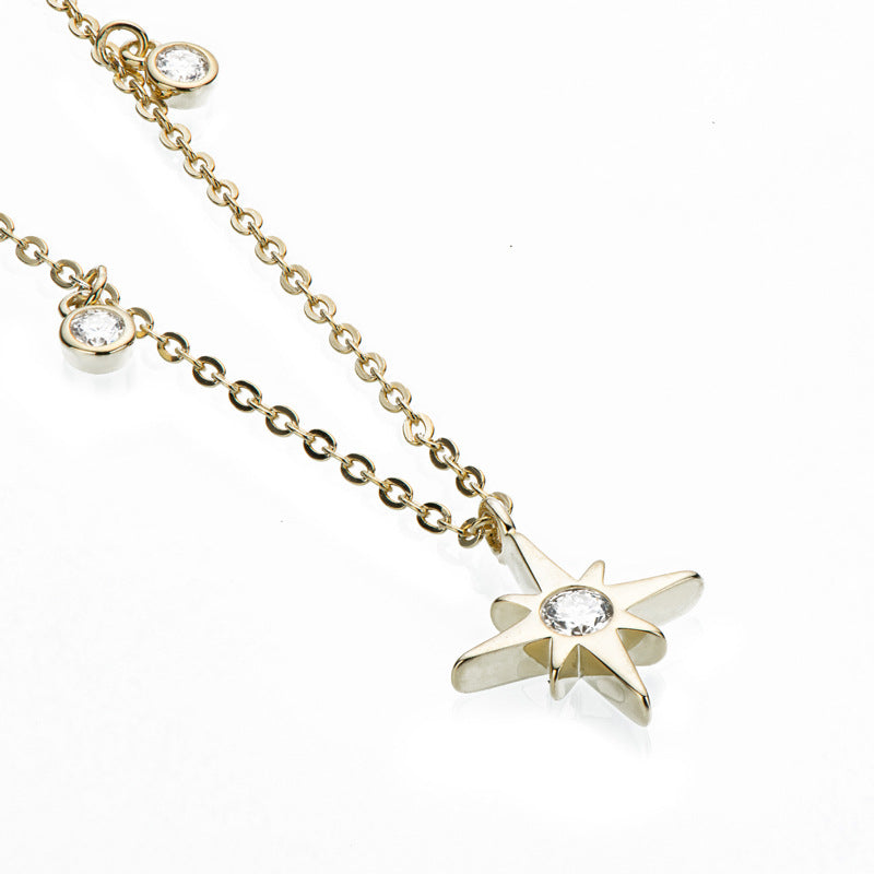 Gold-tone and Sterling Silver North Star Necklace by Enchanted Bounding™