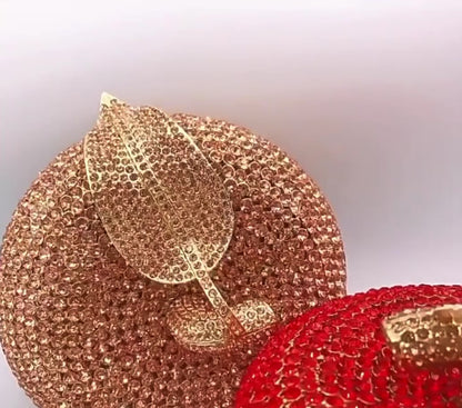 Red Apple Crystal Clutch Handbag by Enchanted Bounding™